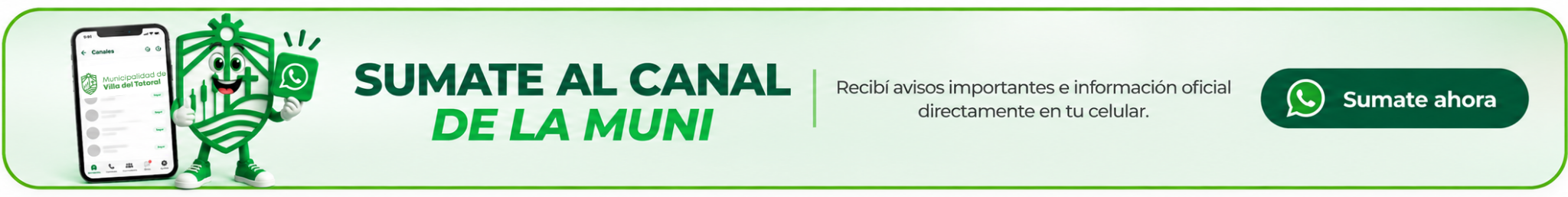 Sumate al canal de la Municipalidad